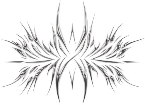 Abstract metallic futuristic 3D tribal y2k chrome shape, aesthetic cyber gothic style neotribal tattoo design - Powered by Adobe