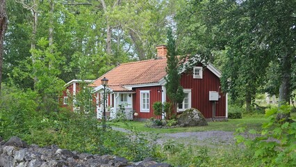 Sweden. Streets and houses in the city of Västervik in Sweden. Kalmar County.