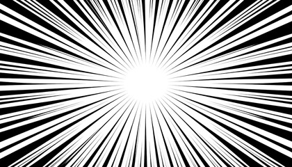 Fototapeta premium Abstract black and white radial lines.