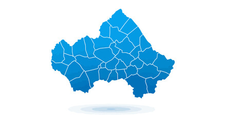 Naklejka premium Stylized Vector Map of San Luis Potosi, Mexico Depicted in Blue with White Borders for Design Projects and Presentations