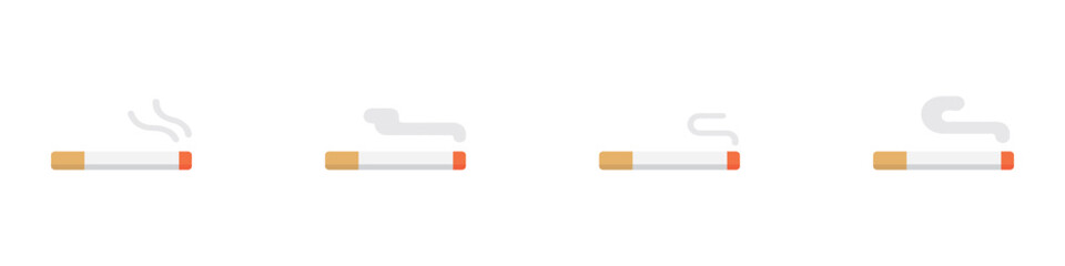 Cigarette icon vector set. Cigar illustration sign collection. smoke symbol. Cigaret vector icons. Cigarette icon set. Smoking concept icon. EPS 10