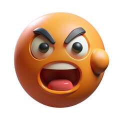 3d angry emoji with fist bump isolated on transparent background