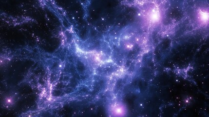Obraz premium Vibrant Purple-Blue Nebula 4K Motion Background: Sci-Fi Design, Astronomy Visualization, Digital Art - Cosmic Dust and Filamentary Nebulae for VR Wallpapers