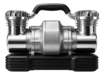 High-volume piston compressor with a dual-piston setup for continuous operation in mining industries.
