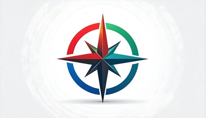 Abstract compass, colorful, geometric design