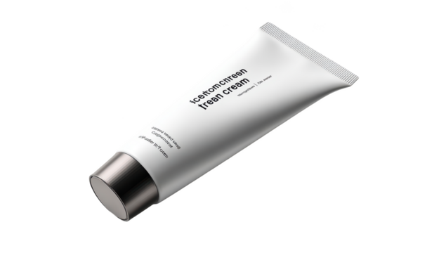 White tube with silver cap, cream labelled "fresh cream" on black background