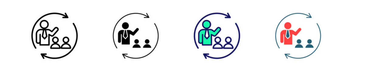 Coaching Session  Icon Set Multiple Style Collection
