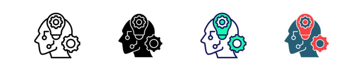 Critical Thinking  Icon Set Multiple Style Collection
