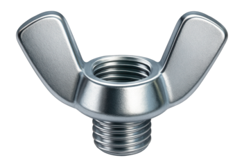 Large zinc-plated wing nut with broad wings for easy hand tightening in outdoor construction projects.