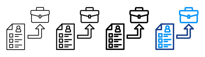 Job Applications Icon Different Style Outline Collection Set