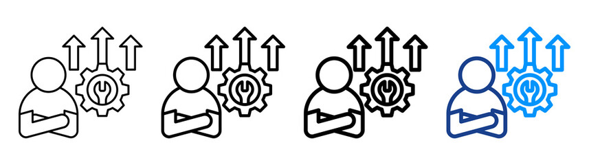 Upgrade Skills Icon Different Style Outline Collection Set