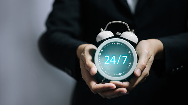 24/7 Customer Support and Business Service Concept