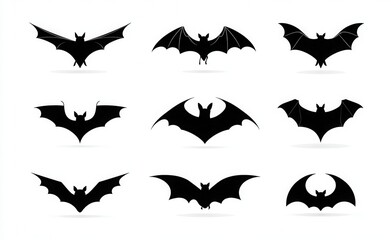 halloween bat, kawaii bats, set of bats