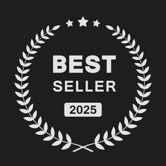 Best Seller badge logo design with laurel wreath