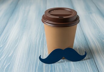 Enjoy a classic coffee with a fun mustache prop for a playful morning beverage experience
