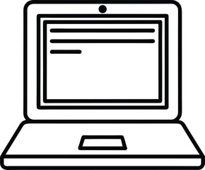 Laptop Presentation Outline Icon Vector.