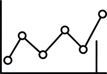 Line Graph Icon Outline For Data Trends.