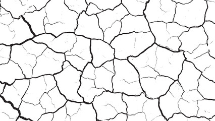 Illustration of cracked dry earth texture in hand-drawn vintage style, perfect for desert, drought, and environmental graphic design themes.
