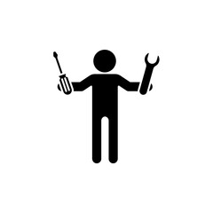 Icon a repairman, isolated against a clean background.