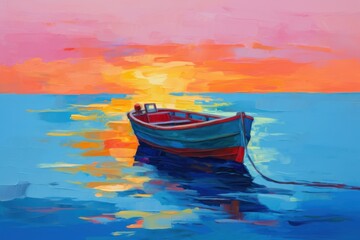 Naklejka premium Sea painting watercraft outdoors.