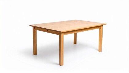 wooden table isolated on white