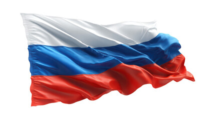 Naklejka premium Waving tricolor flag of Russia, white, blue, and red horizontal stripes