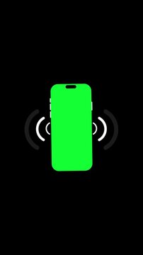 Motion graphics animation mobile phone ringing icon. cell phone vibrate sign designed flat icon style, Technology icon. Smartphone Call Ringing. Notification icon. Ringing alert concept