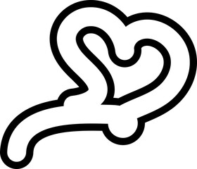 Heart continuous line drawing of love