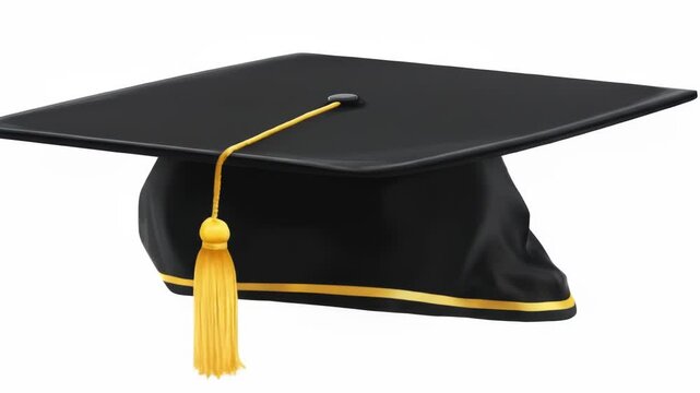 Black graduation cap with gold tassel