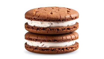 Stacked chocolate sandwich cookies filled with ice cream