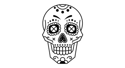 Minimalist Line Art Skull Decoration for Day of the Dead Celebration