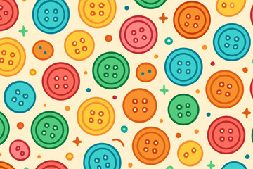 Colorful decorative button pattern for textile and craft design
