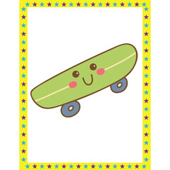 Classroom decoration vector art for kids skate board