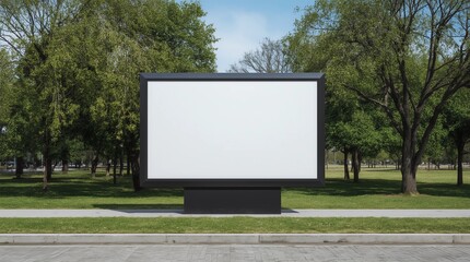 Fototapeta premium Large blank billboard located on the side of the road