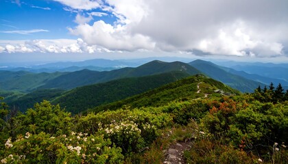 Obraz premium Mountain vista with lush greenery