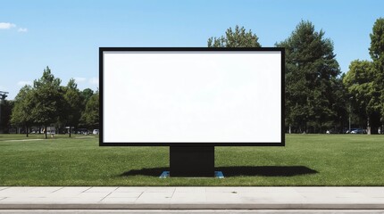 Fototapeta premium Large blank billboard located on the side of the road