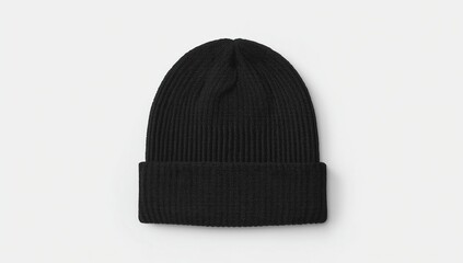 Black beanie isolated on white background