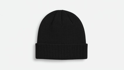 Black beanie isolated on white background