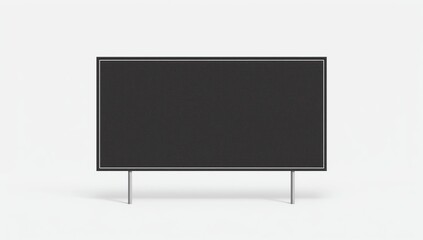 Black blank board with place for text, protest sign isolated on white background. Realistic demonstration or advertising banner. Strike action cardboard placard mockup