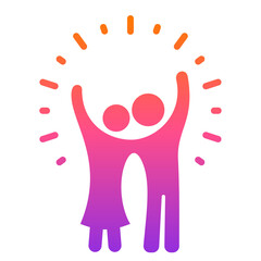 Happy Family Life Icon with Human Energy, Love and Positive Relationship Symbol.