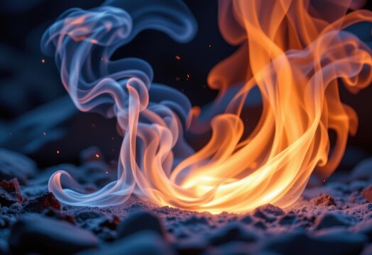 glowing flames emit soft dynamic light that captures attention calms nervous system enhances emotional balance and psychological wellbeing.