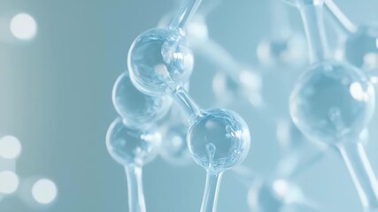 Detailed 3D Rendering of Molecular Structure on a Light Blue Background Depicting Scientific Research and Technological Advancement - Powered by Adobe