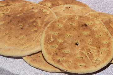 Khobz Close Up, Traditional Moroccan Bread