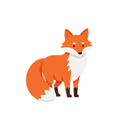 Obraz premium Cute Fox Cartoon Illustration for Kids Coloring Book