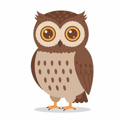 Cute Owl Cartoon Illustration for Kids Coloring Book