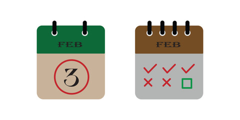 Calendar thin line icons set. Schedule, reminder symbol. Editable stroke. Vector with white background