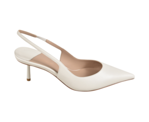 Women Stylish Pastel White high heel stiletto shoe with transparent background, This fashion-forward women’s footwear features a pointed toe and ultra-thin heel