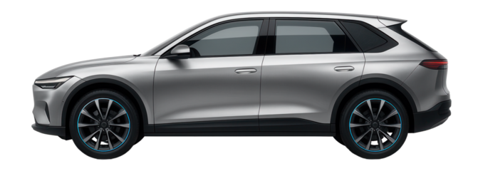 Electric crossover with a wide stance and unique C-pillar design