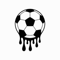 Fototapeta premium Dripping Black and White Soccer Ball Illustration