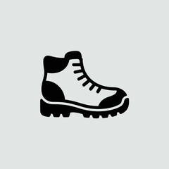 Hiking Boot Icon in Black and White Design